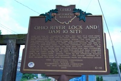 Ohio River Lock and Dam 10 Site Marker image. Click for full size.