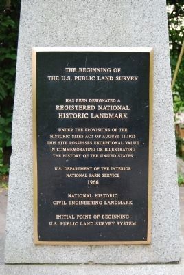 Beginning Point of the U. S. Public Land Survey Marker image. Click for full size.