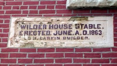 Wilder House Stable Namepiece image. Click for full size.
