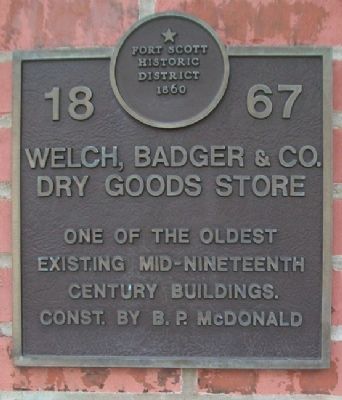 Welch, Badger & Co. Dry Goods Store Marker image. Click for full size.