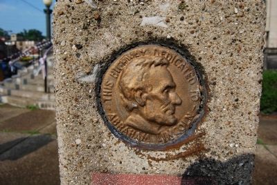 Lincoln Highway Marker Medallion. Click for full size. Lincoln Highway Marker Medallion image. Click for full size.