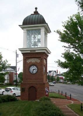 Peterson Park Clock Tower and Marker. Click for full size. Peterson Park Clock Tower and Marker image. Click for full size.