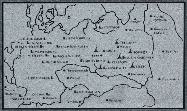Death and Concentration Camps where the Nazi Germans implented their "Final Solution," image. Click for full size.