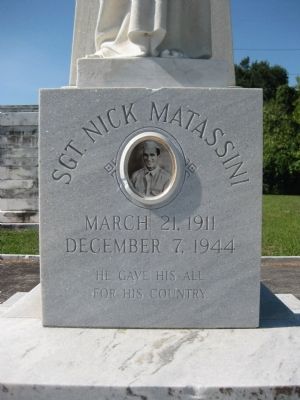 Sgt. Nick Matassini Marker: Front image. Click for full size.