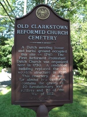 Old Clarkstown Reformed Church Cemetery Marker image. Click for full size.