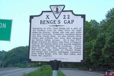 Benges Gap Marker image. Click for full size.