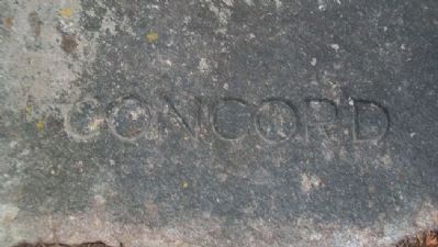 "Concord" Engraved on Road of Remembrance Marker. Click for full size. "Concord" Engraved on Road of Remembrance Marker image. Click for full size.