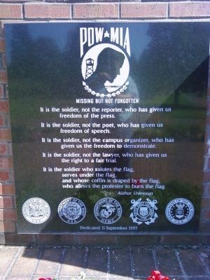 POW/MIA Memorial. Click for full size. POW/MIA Memorial image. Click for full size.
