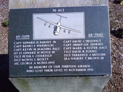 36th Airlift Squadron Memorial Marker. Click for full size. 36th Airlift Squadron Memorial Marker image. Click for full size.