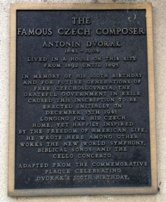 Antonin Dvorak Marker. Click for full size. Antonin Dvorak Marker image. Click for full size.