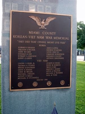 Miami County Korean - Viet Nam War Memorial Marker image. Click for full size.