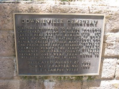 Downieville Cemetery Marker image. Click for full size.