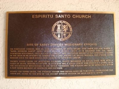 Espiritu Santo Church Marker. Click for full size. Espiritu Santo Church Marker image. Click for full size.