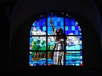 Stained Glass window of Fr. Luis de Cancer. Click for full size. Stained Glass window of Fr. Luis de Cancer image. Click for full size.