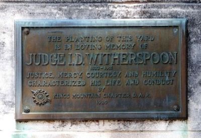 Judge I.D. Witherspoon Plaque. Click for full size. Judge I.D. Witherspoon Plaque image. Click for full size.
