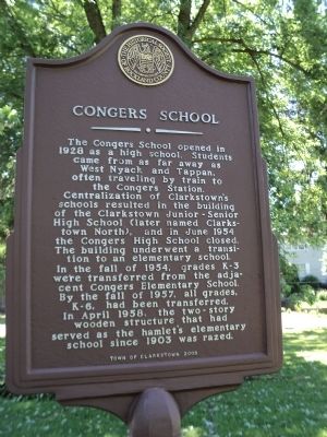 Congers School Marker. Click for full size. Congers School Marker image. Click for full size.
