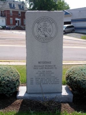 Meyersdale Centennial Marker. Click for full size. Meyersdale Centennial Marker image. Click for full size.