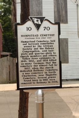 Hampstead Cemetery Marker, reverse side image. Click for full size.
