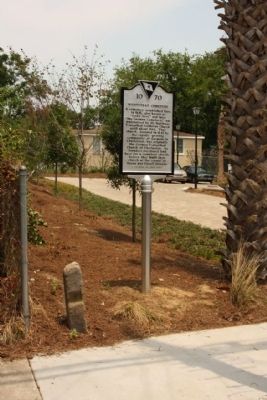 Hampstead Cemetery Marker , at a present day driveway image. Click for full size.