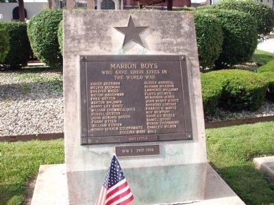 Marion (Indiana) W.W. I Honor Roll Marker image. Click for full size.