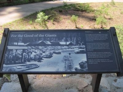 For the Good of the Giants Marker. Click for full size. For the Good of the Giants Marker image. Click for full size.