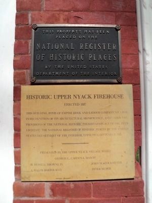 Historic Upper Nyack Firehouse Markers image. Click for full size.