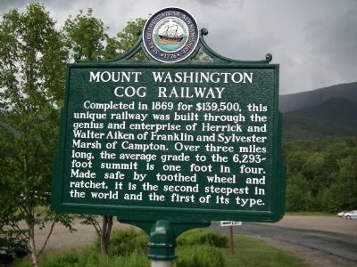 Mount Washington Cog Railway Marker image. Click for full size.