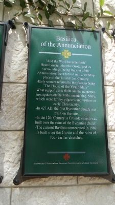 Basilica of the Annunciation Marker image. Click for full size.