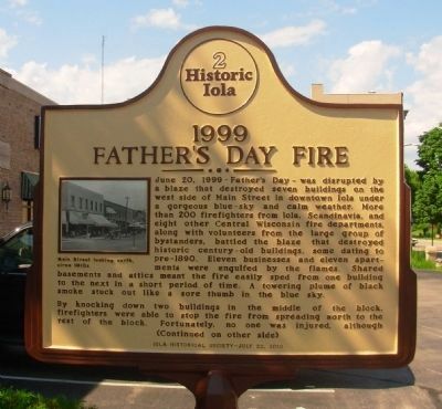 1999 Father's Day Fire Marker (side 1) image. Click for full size.