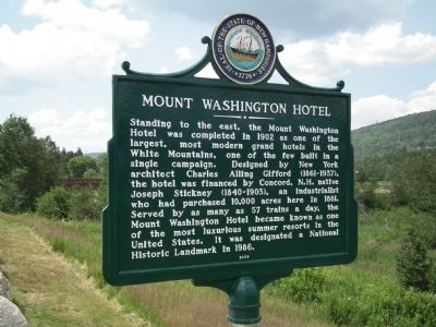 Mount Washington Hotel / Bretton Woods Monetary Conference Marker image. Click for full size.