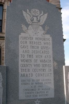 Upper Center Panel - - Wabash County (Indiana) Honor Rolls Marker image. Click for full size.