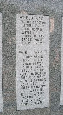 Left Second Panel - - Wabash County (Indiana) Honor Rolls Marker image. Click for full size.