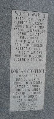 Right Third Panel - - Wabash County (Indiana) Honor Rolls Marker image. Click for full size.