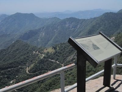 Middle Fork Canyon Marker with the Generals Highway in the Background. Click for full size. Middle Fork Canyon Marker with the Generals Highway in the Background image. Click for full size.