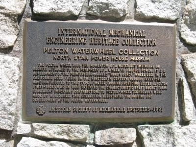 International Mechanical Engineering Heritage Collection Plaque image. Click for full size.