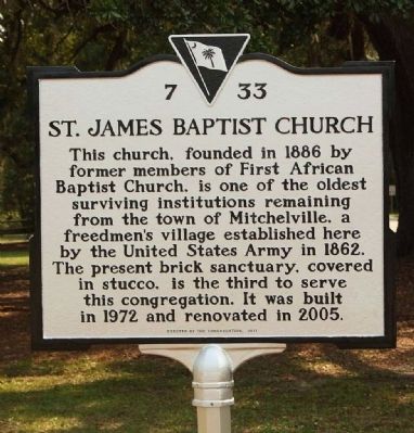 St. James Baptist Church Marker. Click for full size. St. James Baptist Church Marker image. Click for full size.
