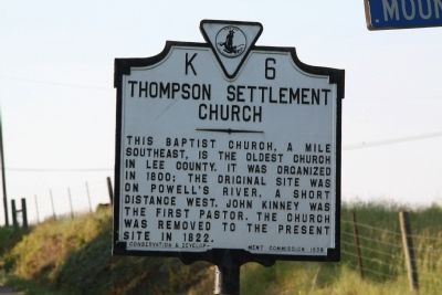 Thompson Settlement Church Marker image. Click for full size.