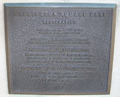Washington Park Restoration Marker. Click for full size. Washington Park Restoration Marker image. Click for full size.