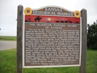 The Bluestem Pasture Region of Kansas Marker image. Click for full size.