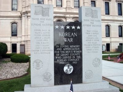 Full View - - Korean War Honor Roll - Grant County (Indiana) Marker image. Click for full size.