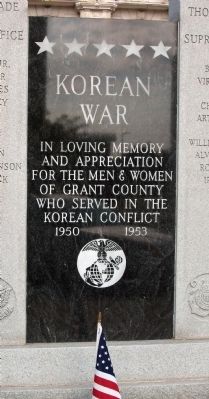 Center Panel - - Korean War Honor Roll - Grant County (Indiana) Marker image. Click for full size.