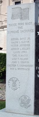 Left Panel - - Korean War Honor Roll - Grant County (Indiana) Marker. Click for full size. Left Panel - - Korean War Honor Roll - Grant County (Indiana) Marker image. Click for full size.