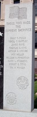 Right Panel - - Korean War Honor Roll - Grant County (Indiana) Marker. Click for full size. Right Panel - - Korean War Honor Roll - Grant County (Indiana) Marker image. Click for full size.