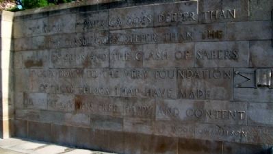Liberty Memorial Dedication Site Wilson's Words. Click for full size. Liberty Memorial Dedication Site Wilson's Words image. Click for full size.