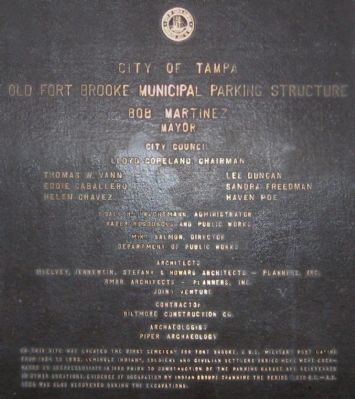 Old Fort Brooke Municipal Parking Structure Marker image. Click for full size.