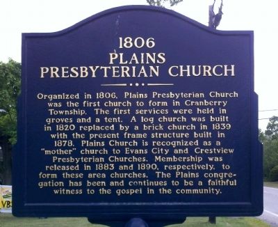 1806 Plains Presbyterian Church Marker image. Click for full size.