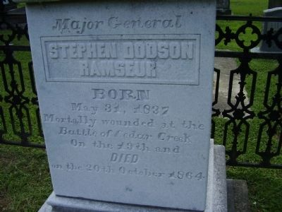 Grave Marker of Stephen D. Ramseur. Click for full size. Grave Marker of Stephen D. Ramseur image. Click for full size.