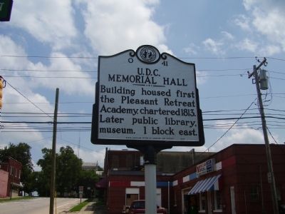 U.D.C. Memorial Hall Marker image. Click for full size.