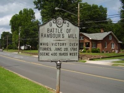 Battle of Ramsour's Mill Marker. Click for full size. Battle of Ramsour's Mill Marker image. Click for full size.