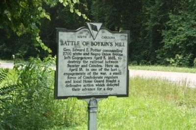 Battle of Boykin's Mill Marker image. Click for full size.